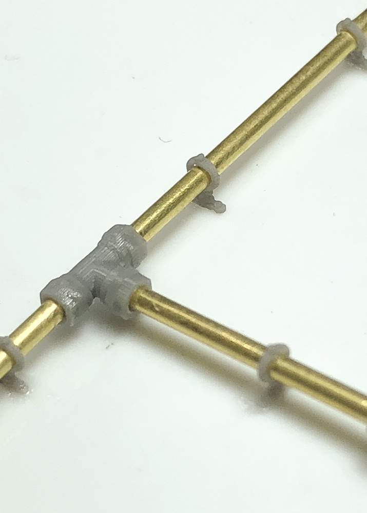 配管継手T字 直径1.3mm用 3Dプリンタ出力パーツ