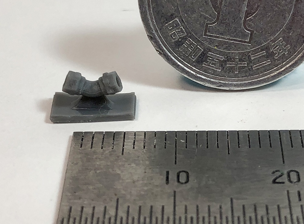 配管継手エルボー135度 直径1mm用 3Dプリンタ出力パーツ