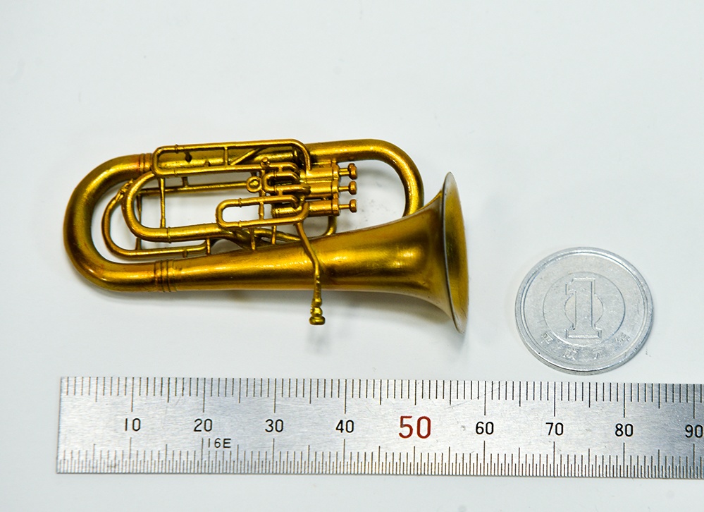 1/12 ユーフォニアム(4番ピストン並列タイプ) ミニチュア 3Dプリンタ出力未塗装レジンキット