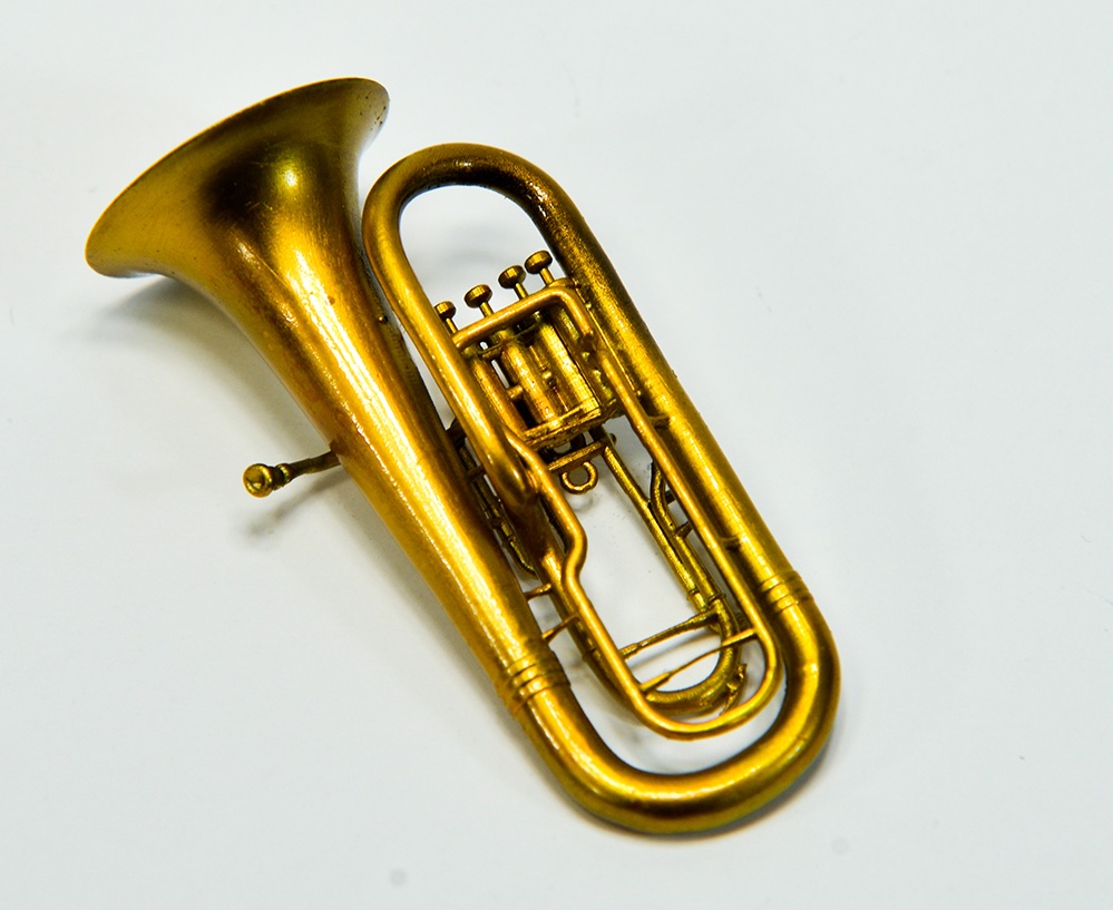 1/12 ユーフォニアム(4番ピストン並列タイプ) ミニチュア 3Dプリンタ出力未塗装レジンキット