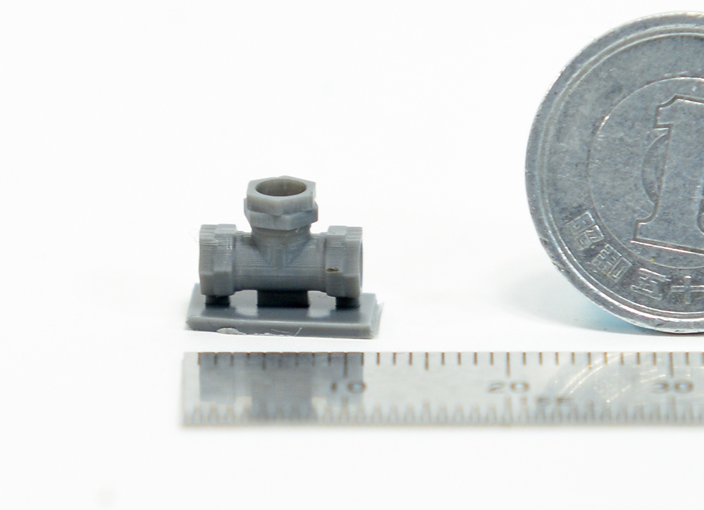 配管継手T字 直径3mm用 3Dプリンタ出力パーツ