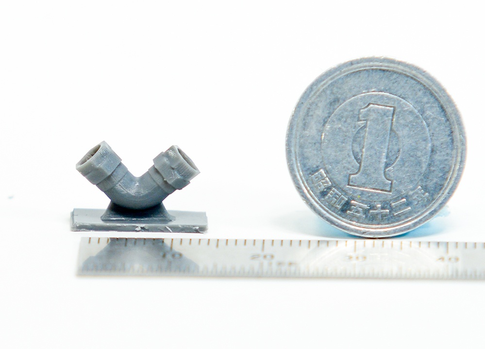 配管継手エルボー90度 直径3mm用 3Dプリンタ出力パーツ