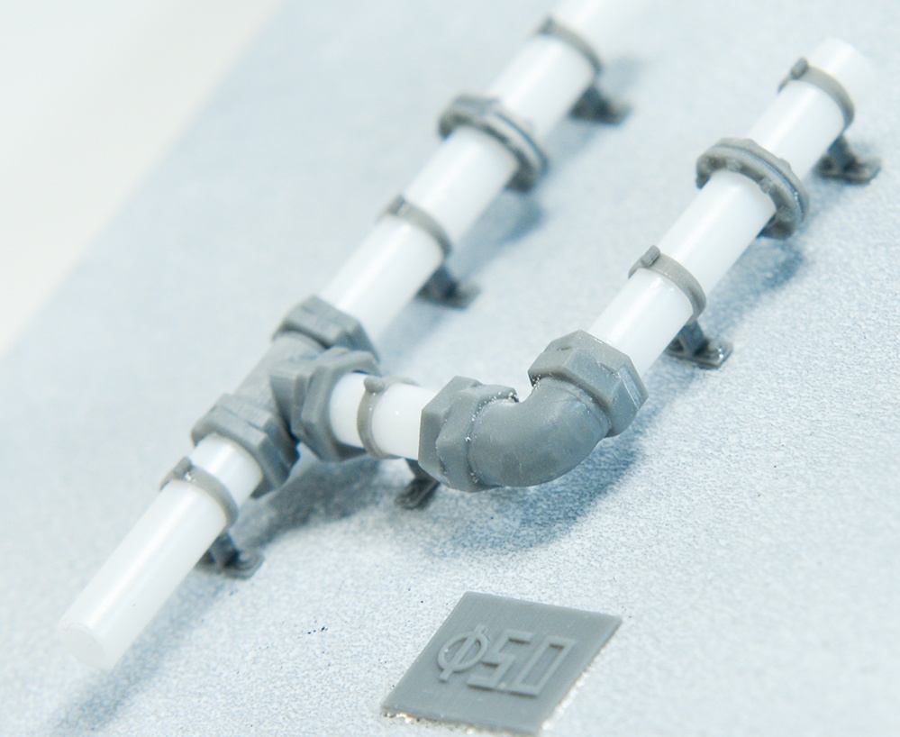 配管フランジ 直径5mm用 3Dプリンタ出力パーツ