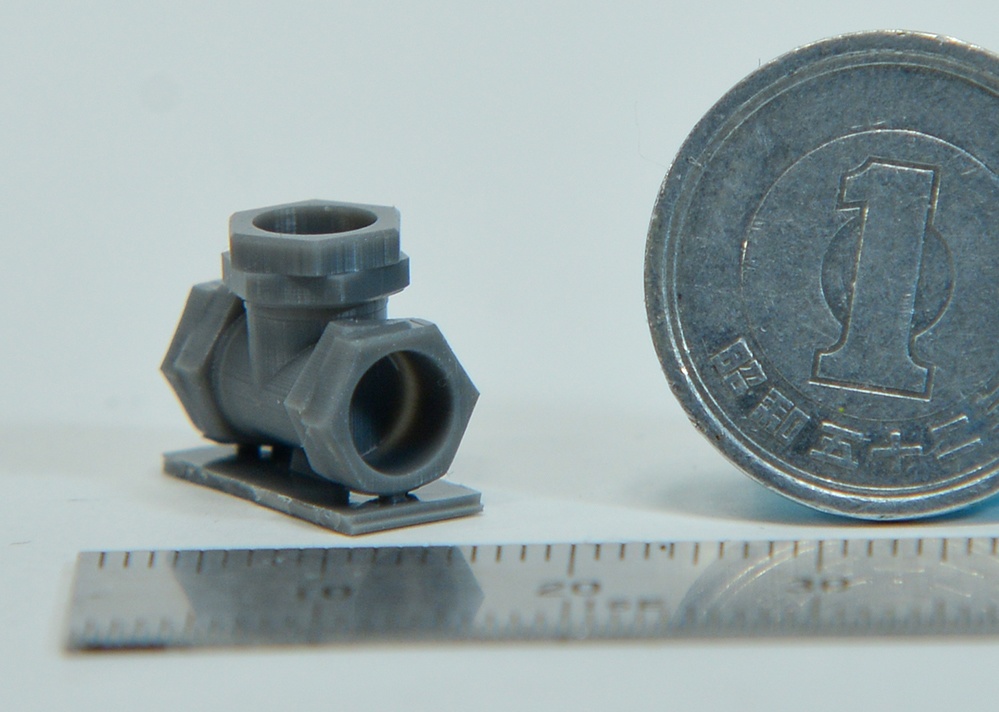 配管継手T字 直径5mm用 3Dプリンタ出力パーツ
