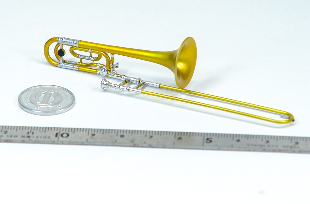 1/12 トロンボーン ミニチュア 3Dプリンタ出力未塗装レジンキット