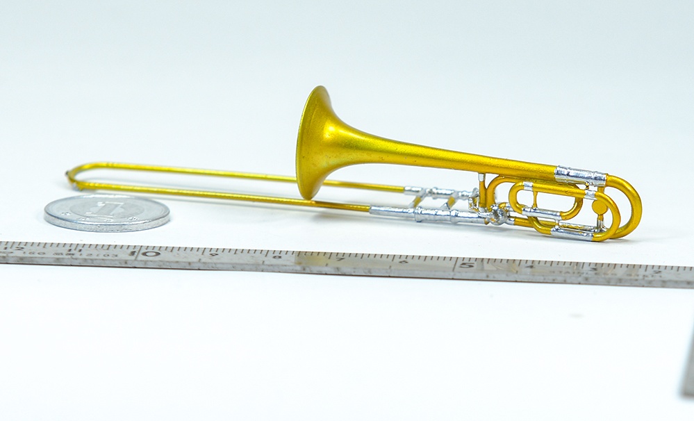 1/12 トロンボーン ミニチュア 3Dプリンタ出力未塗装レジンキット