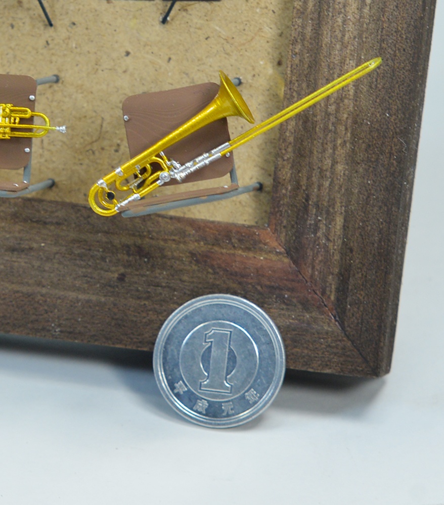 1/24 トロンボーン ミニチュア 3Dプリンタ出力未塗装レジンキット