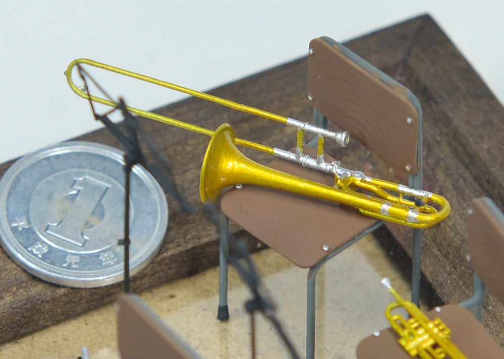 1/24 トロンボーン ミニチュア 3Dプリンタ出力未塗装レジンキット