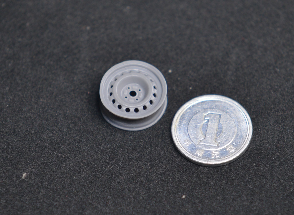 1/24 スチールホイール(2個セット) 3Dプリンタ出力レジンパーツ (1/32、1/35もあり)