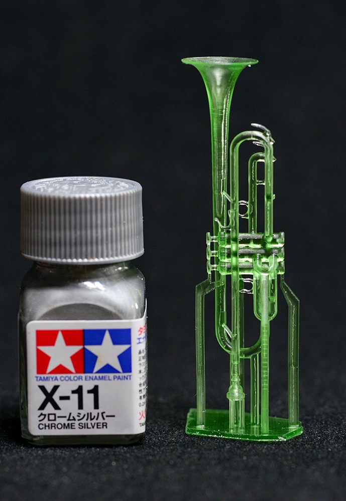 1/8　トランペット　ミニチュア　3Dプリンタ出力未塗装レジンキット(1/6もあり)