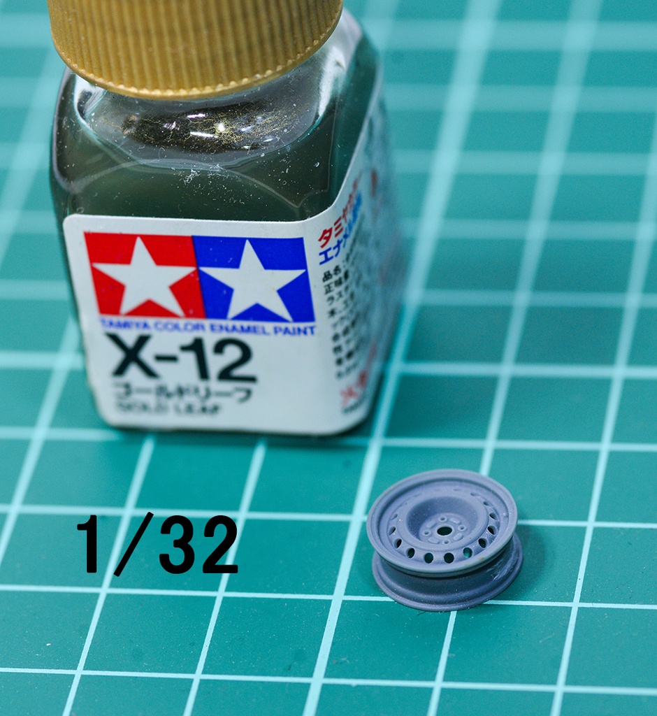 1/43 スチールホイール(4個セット) 3Dプリンタ出力レジンパーツ 鉄ちんホイール 15インチ相当