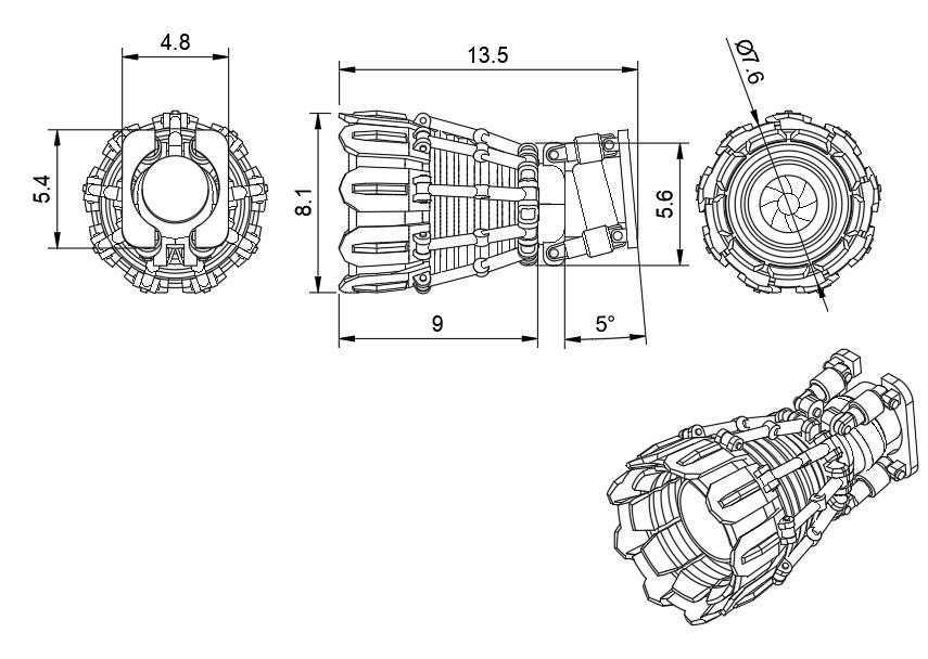 オリジナルスラスターVer2 バーニア 3Dプリンタ出力未塗装キット