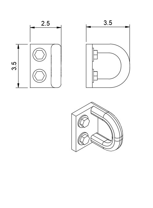 牽引フック(2種セット)3Dプリンター出力パーツ (1/24 or 1/35)