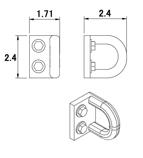 牽引フック(2種セット)3Dプリンター出力パーツ (1/24 or 1/35)