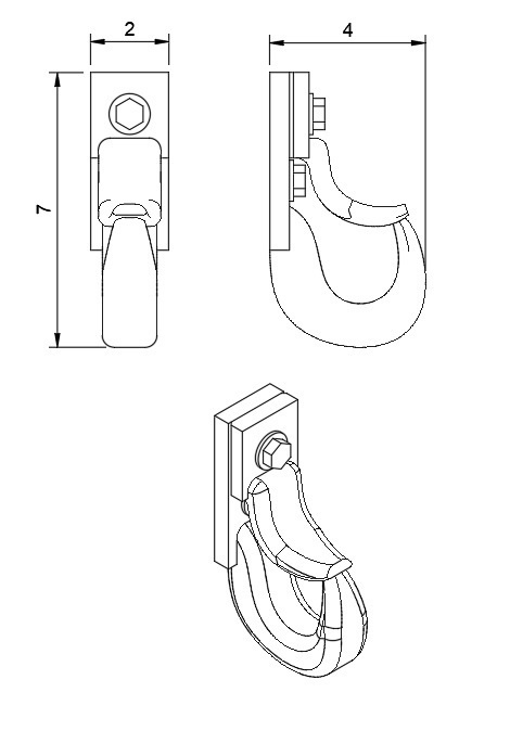 牽引フック(2種セット)3Dプリンター出力パーツ (1/24 or 1/35)