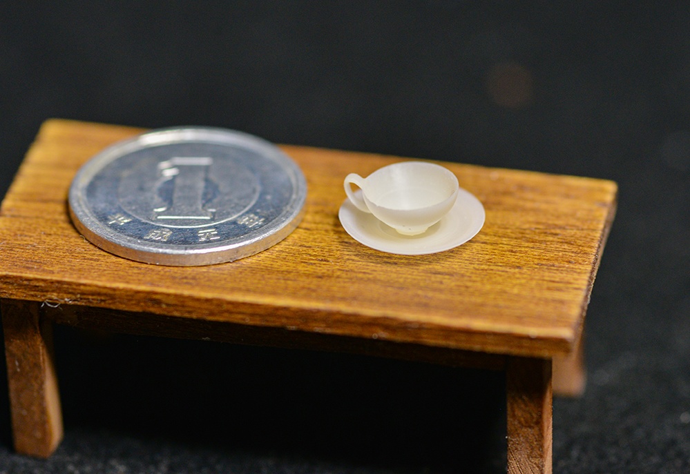 1/12 ティーカップ、ソーサー(4個セット) 3Dプリンタ出力パーツ