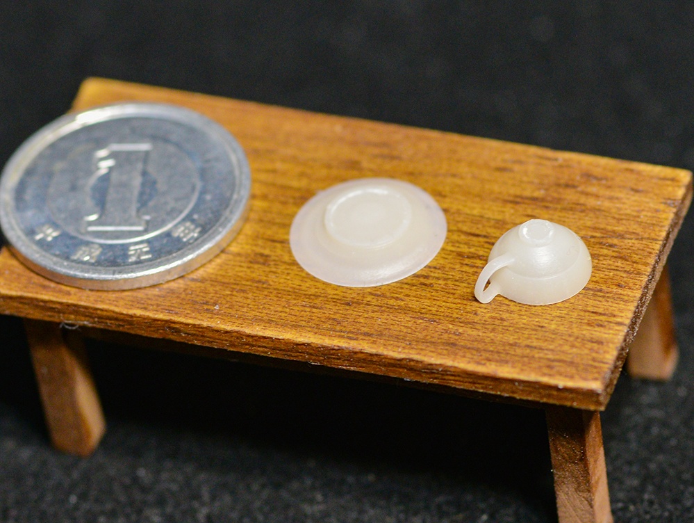 1/12 ティーカップ、ソーサー(4個セット) 3Dプリンタ出力パーツ