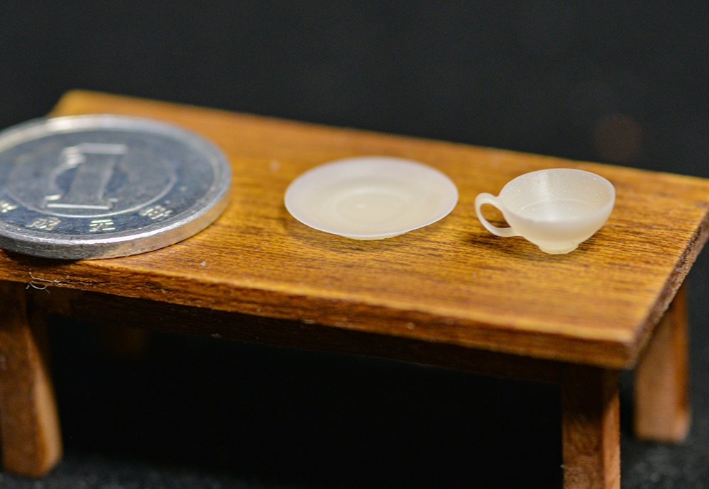 1/12 ティーカップ、ソーサー(4個セット) 3Dプリンタ出力パーツ