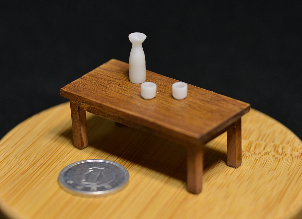 1/12 徳利とお猪口 3Dプリンタ出力パーツ (1/10、1/20、1/24、1/32、1/35、1/45もあり)