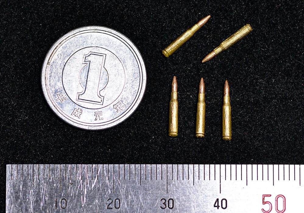 1/12 12.7mmライフル弾(弾頭あり) 3Dプリント出力未塗装キット