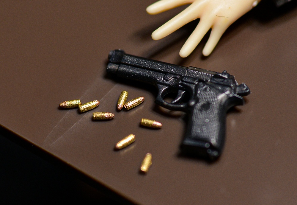 1/12 9mm拳銃弾(弾頭あり) 3Dプリント出力未塗装キット