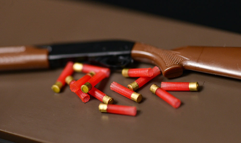 1/12 12ゲージショットシェル 薬莢(射撃後、オープン状態) 3Dプリント出力未塗装キット