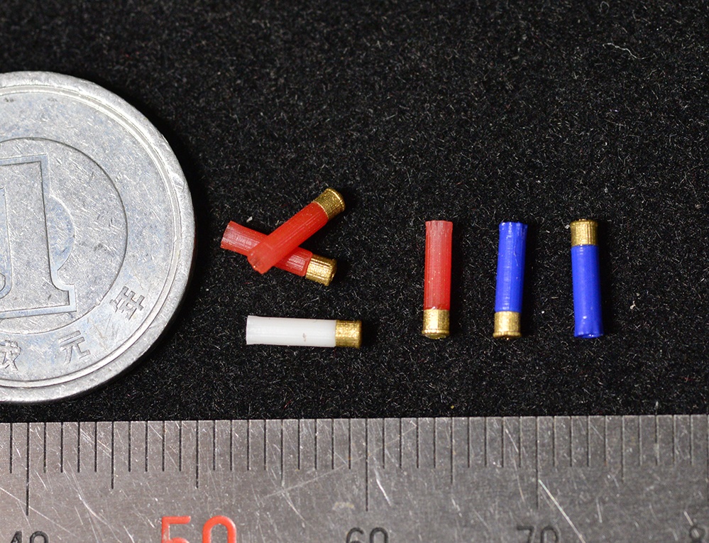 1/12 12ゲージショットシェル 薬莢(射撃後、オープン状態) 3Dプリント出力未塗装キット