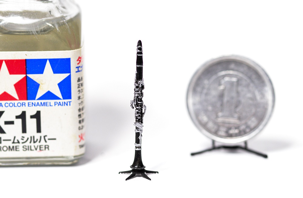 1/24 クラリネット ミニチュア 3Dプリンタ出力未塗装レジンキット