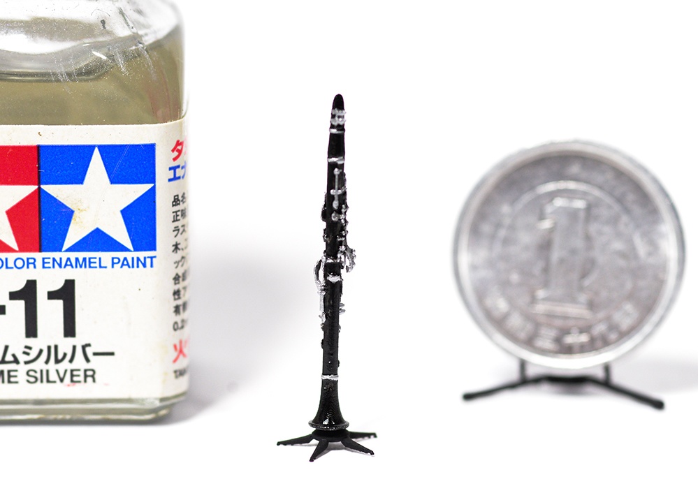 1/24 クラリネット ミニチュア 3Dプリンタ出力未塗装レジンキット