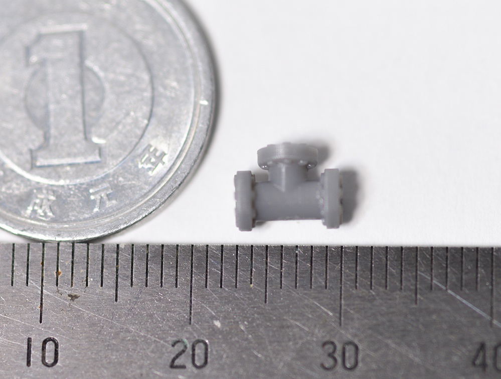 配管T字継手 直径2mm用 3Dプリンタ出力パーツ