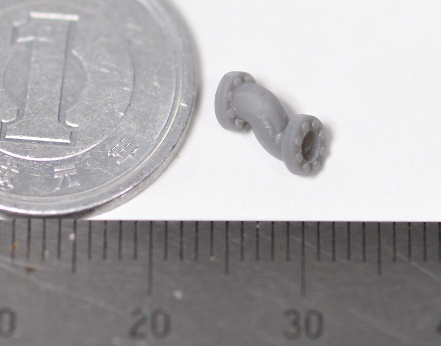 配管継手Z字90度 直径2mm用 3Dプリンタ出力パーツ