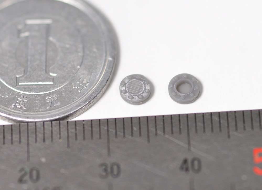 配管ブラインドフランジ 直径2mm用 3Dプリンタ出力パーツ