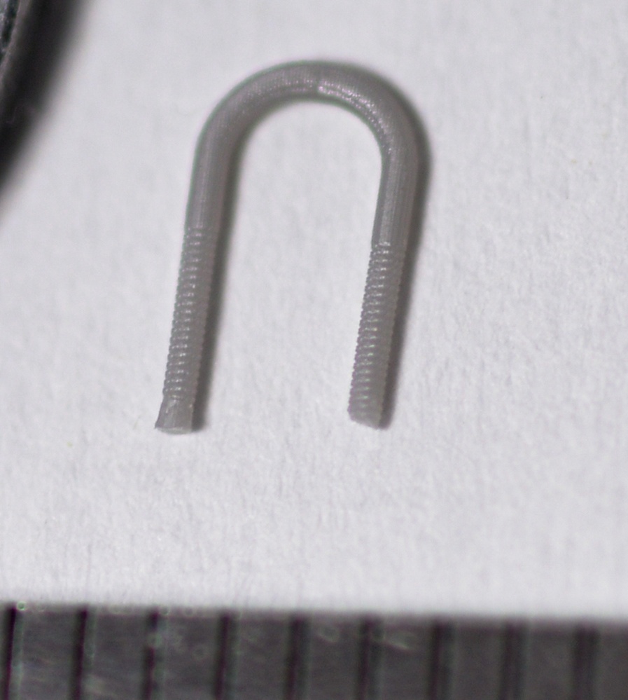 Uボルト(M0.5相当) 2mm棒用 3Dプリンタ出力パーツ