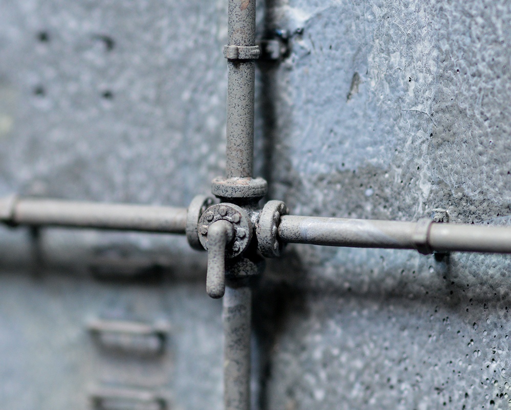 配管継手4方弁(バルブ上向き) 直径2mm用 3Dプリンタ出力パーツ