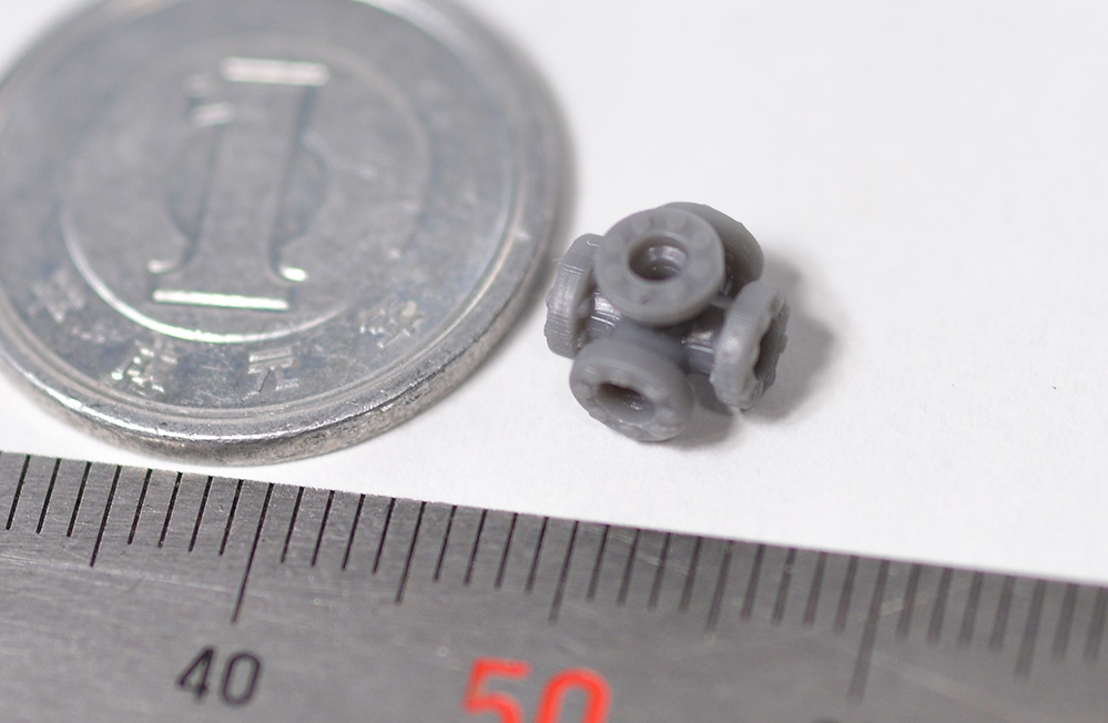 配管継手5方向 直径2mm用 3Dプリンタ出力パーツ