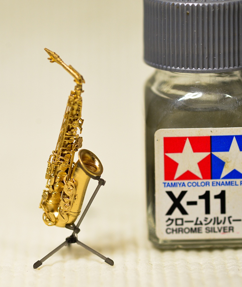 1/20 アルトサックス ミニチュア 3Dプリンタ出力未塗装レジンキット