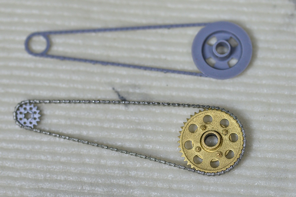 1/12 CB400T ホーク2用 チェーン&スプロケット 3Dプリントパーツ