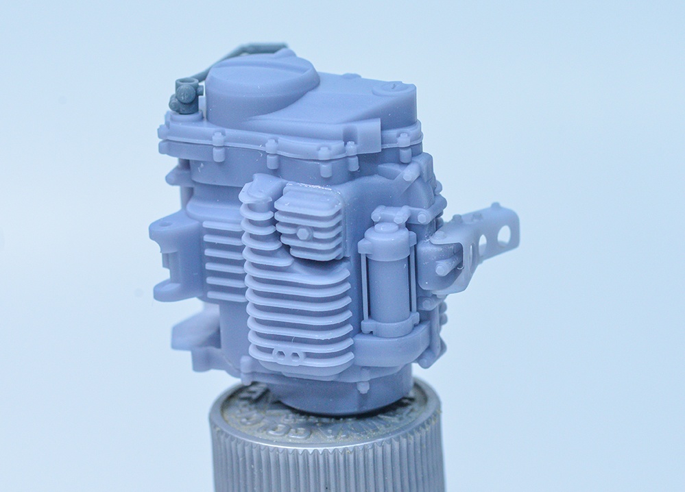 1/12 CB400T ホーク用 エンジン、集合マフラーディティールアップパーツ 3Dプリンタ出力未塗装キット (1/8もあり)