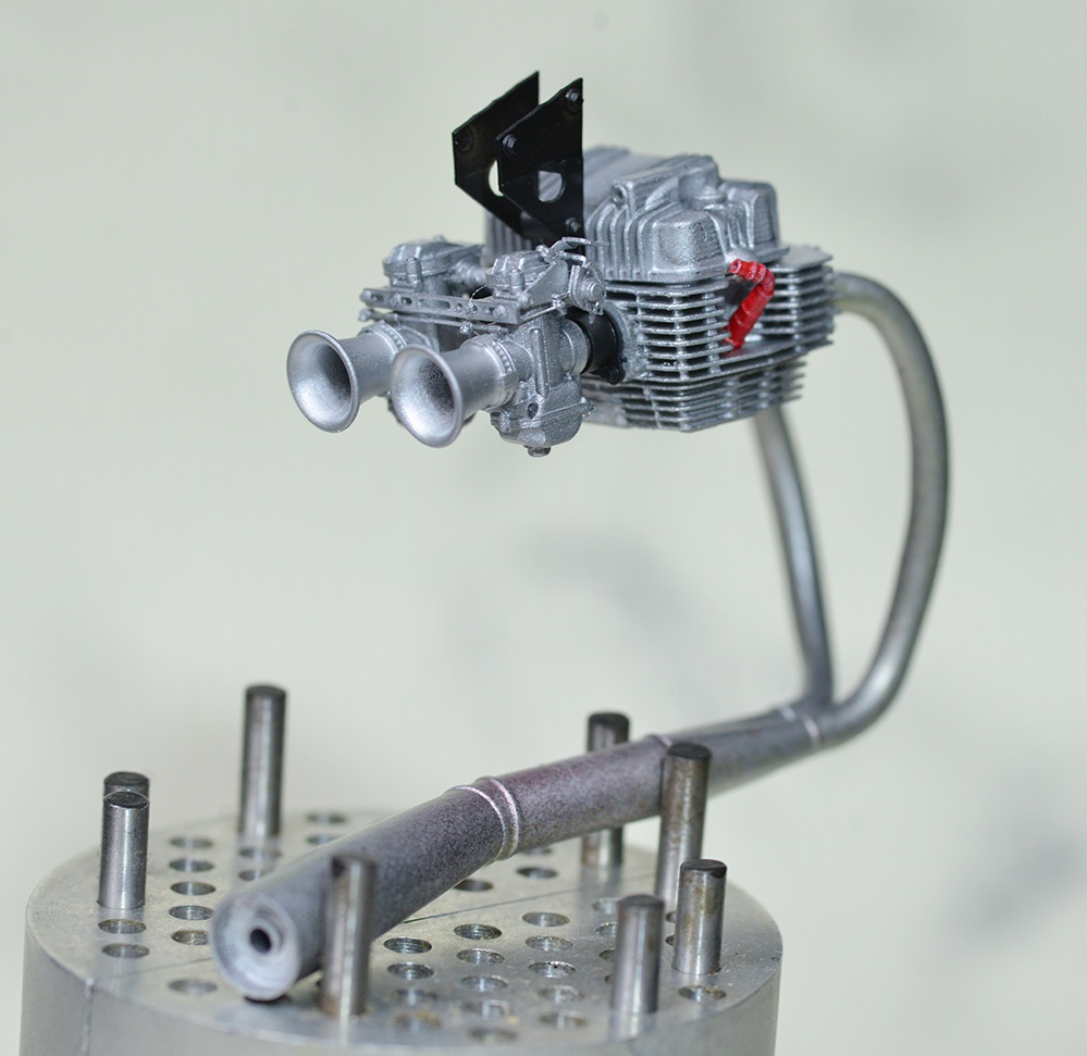 1/12 CB400T ホーク用 エンジン、集合マフラーディティールアップパーツ 3Dプリンタ出力未塗装キット (1/8もあり)