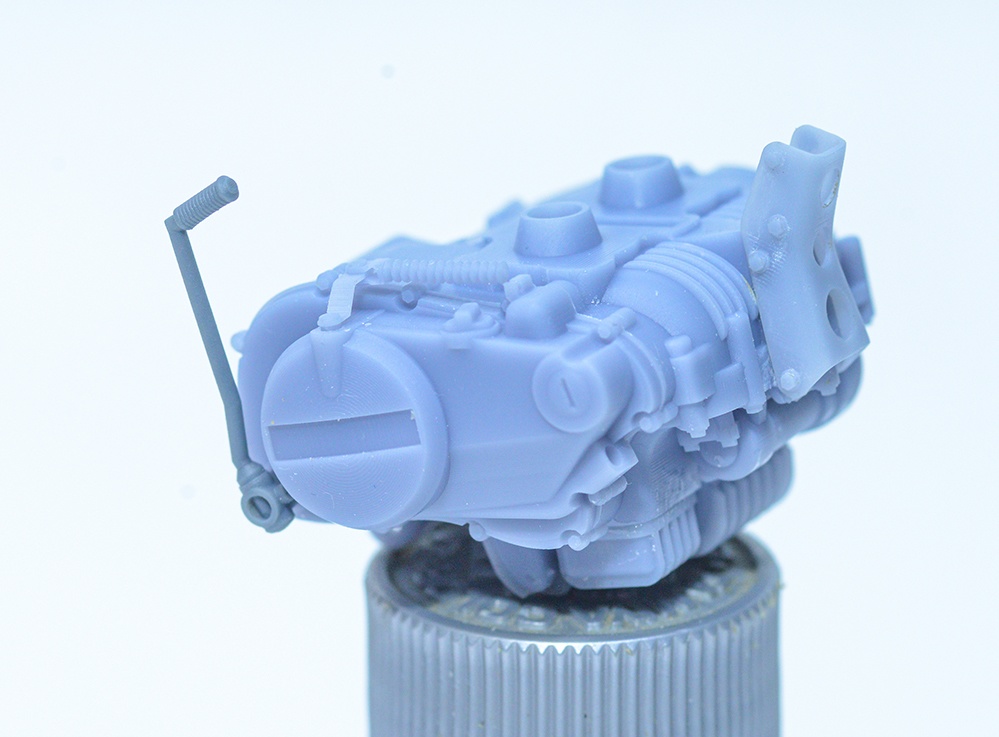 1/12 CB400T ホーク用 エンジン、集合マフラーディティールアップパーツ 3Dプリンタ出力未塗装キット (1/8もあり)