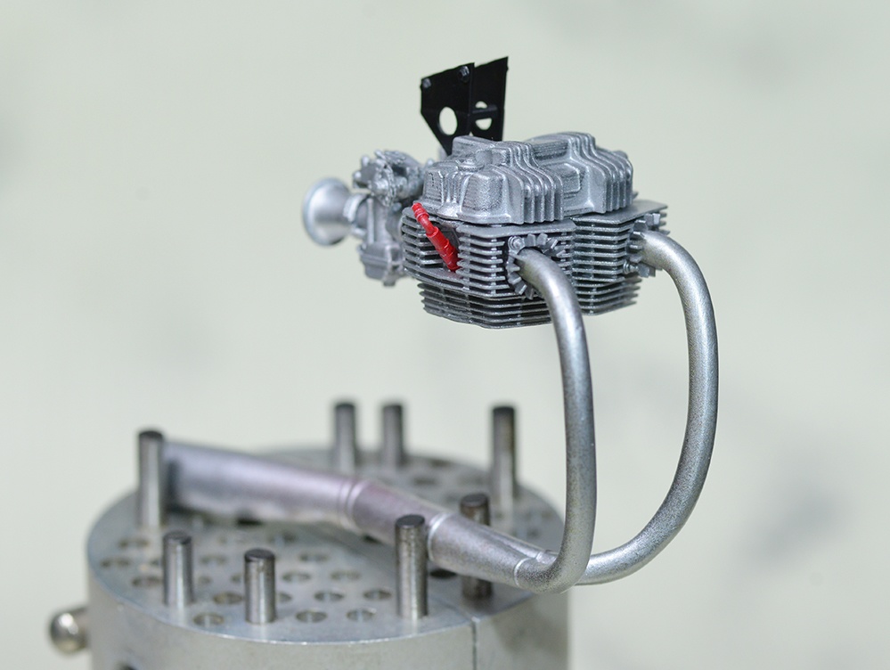 1/12 CB400T ホーク用 エンジン、集合マフラーディティールアップパーツ 3Dプリンタ出力未塗装キット (1/8もあり)