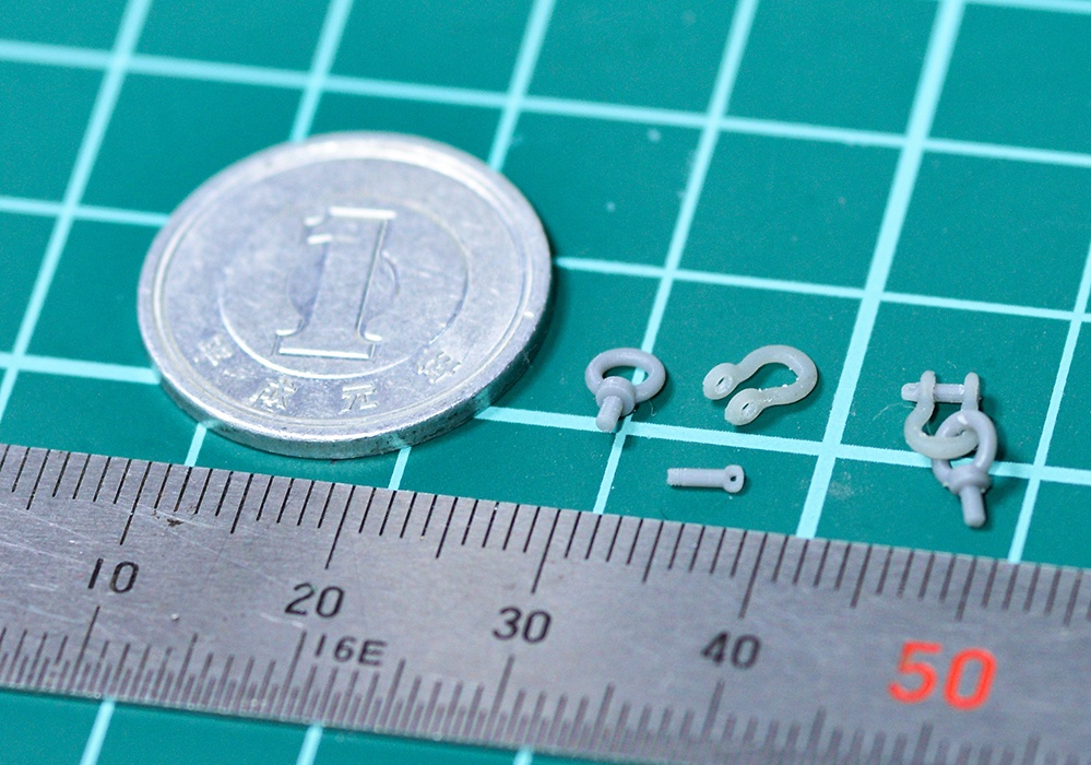 アイボルト、シャックルセット(サイズ3種類より選択) 3Dプリンタ出力未塗装キット