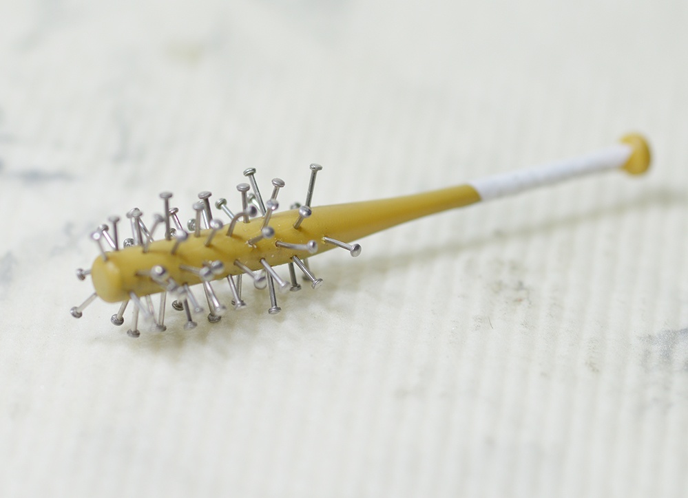 1/12 バット(釘バット用ガイド穴付きと2本セット)3Dプリンタ出力未塗装キット