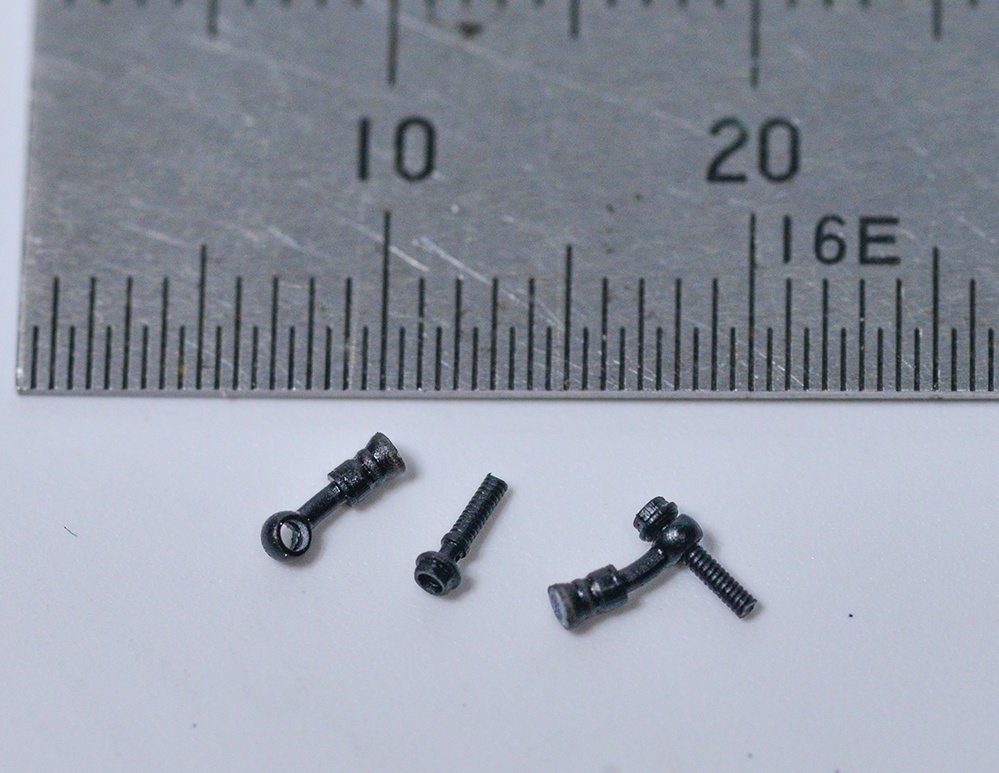 1/12 ブレーキホースバンジョー(エルボー、ストレート)、ニップル、カシメ継手セット 3Dプリンタ出力未塗装キット