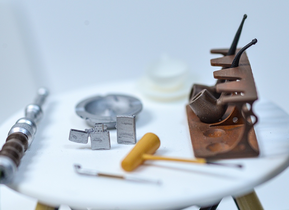 1/12 喫煙具(パイプ、キセル等)ミニチュア 3Dプリンタ出力未塗装キット