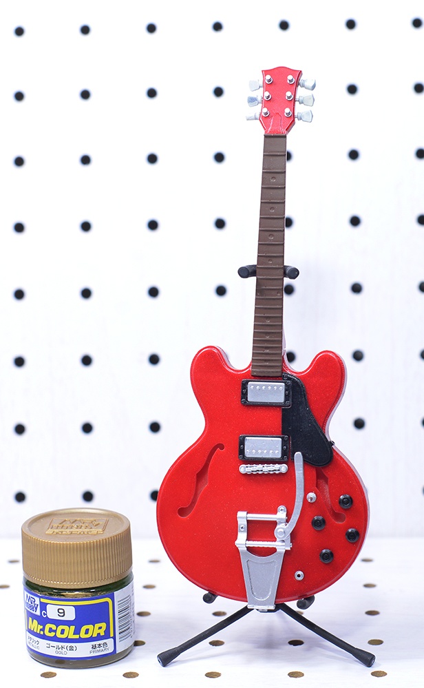 1/12 エレキギター(セミアコタイプ)3Dプリンタ出力未塗装キット(1/6もあり)