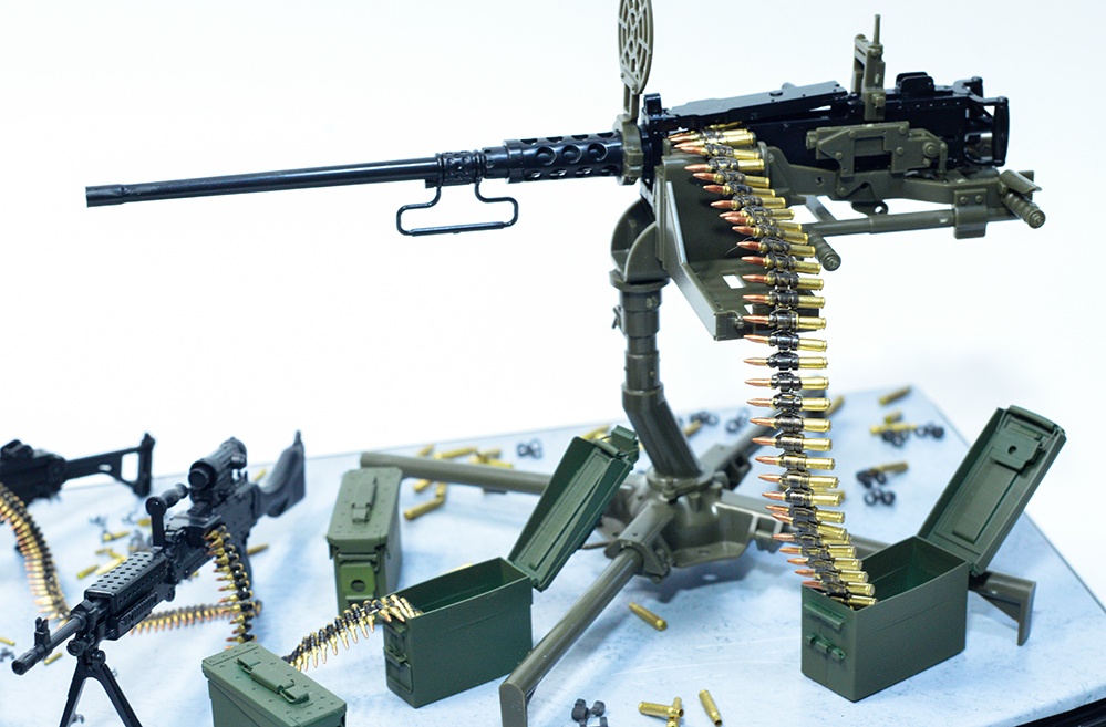 1/12 ライフル弾ベルトリンク 3Dプリント出力未塗装レジンキット 12.7mm(.50cal)、7.62mm、5.56mm (1/6もあり)