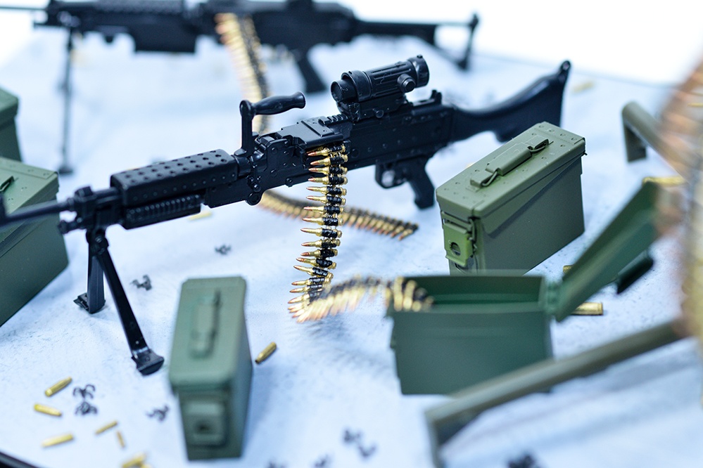 1/12 ライフル弾ベルトリンク 3Dプリント出力未塗装レジンキット 12.7mm(.50cal)、7.62mm、5.56mm (1/6もあり)