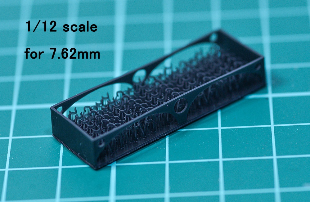 1/12 ライフル弾用リンク 3Dプリント出力未塗装キット 12.7mm(.50cal)、7.62mm、5.56mm