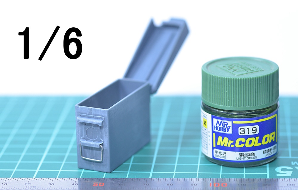 1/12 アモ缶 3Dプリント出力未塗装キット 12.7mm(.50cal)、7.62mm、5.56mm (1/6スケールもあり)